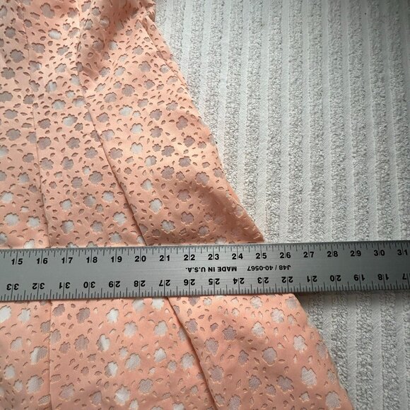 Calvin Klein Women's Floral Cut Out Print Fit & Flare Mini Dress Coral Orange 12 - Picture 9 of 12
